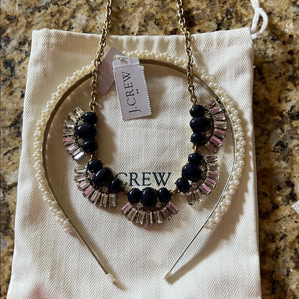 J Crew Necklace & Headband Bundle